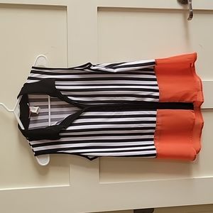 Black and White Stripe Button Tank